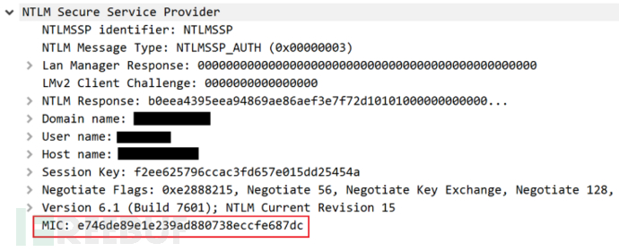“MIC”字段可以防止NTLM消息修改