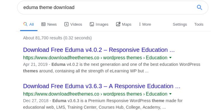 Google搜索結(jié)果(Wordfence)中的WP-VCD分發(fā)站點(diǎn)